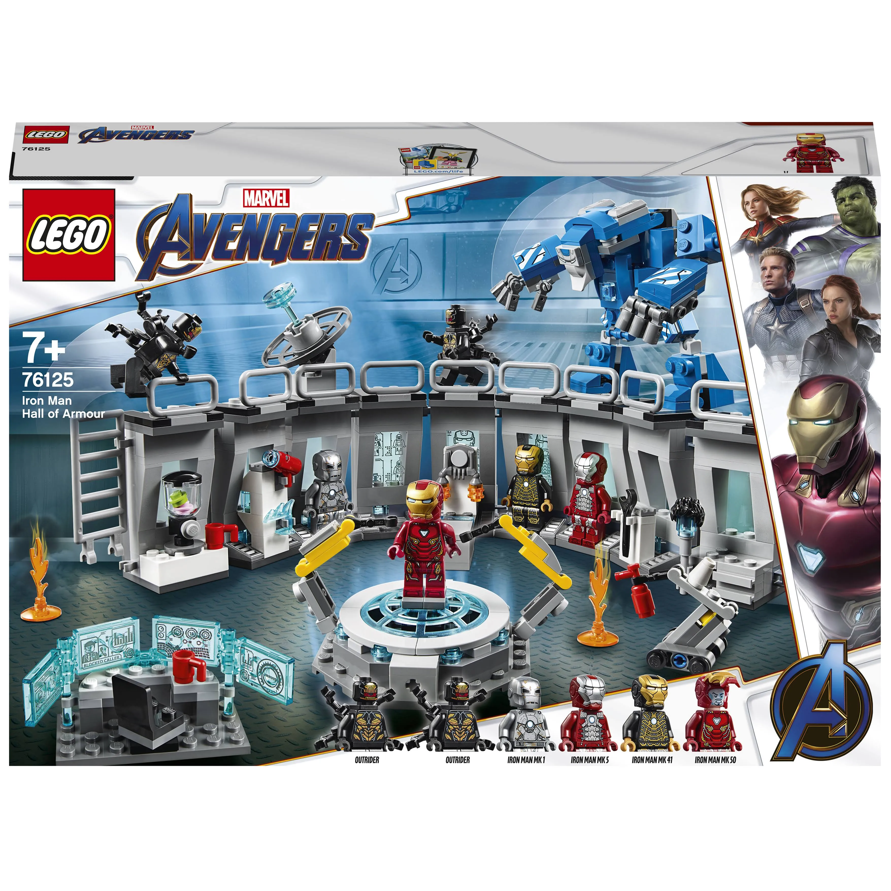 LEGO Marvel Avengers Iron Man Hall of Armor 76125 Building Kit, Marvel Tony Stark Iron Man Suit Action Figures (524 Pieces)